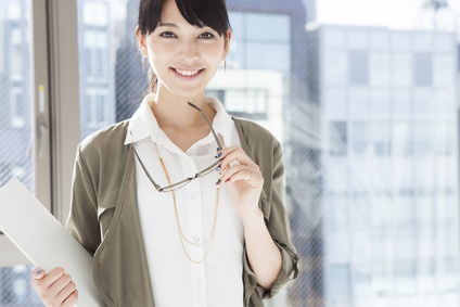 Japanese women have a pair of glasses